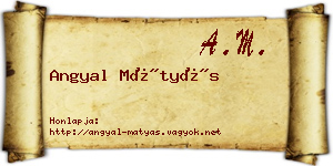 Angyal Mátyás névjegykártya