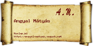 Angyal Mátyás névjegykártya